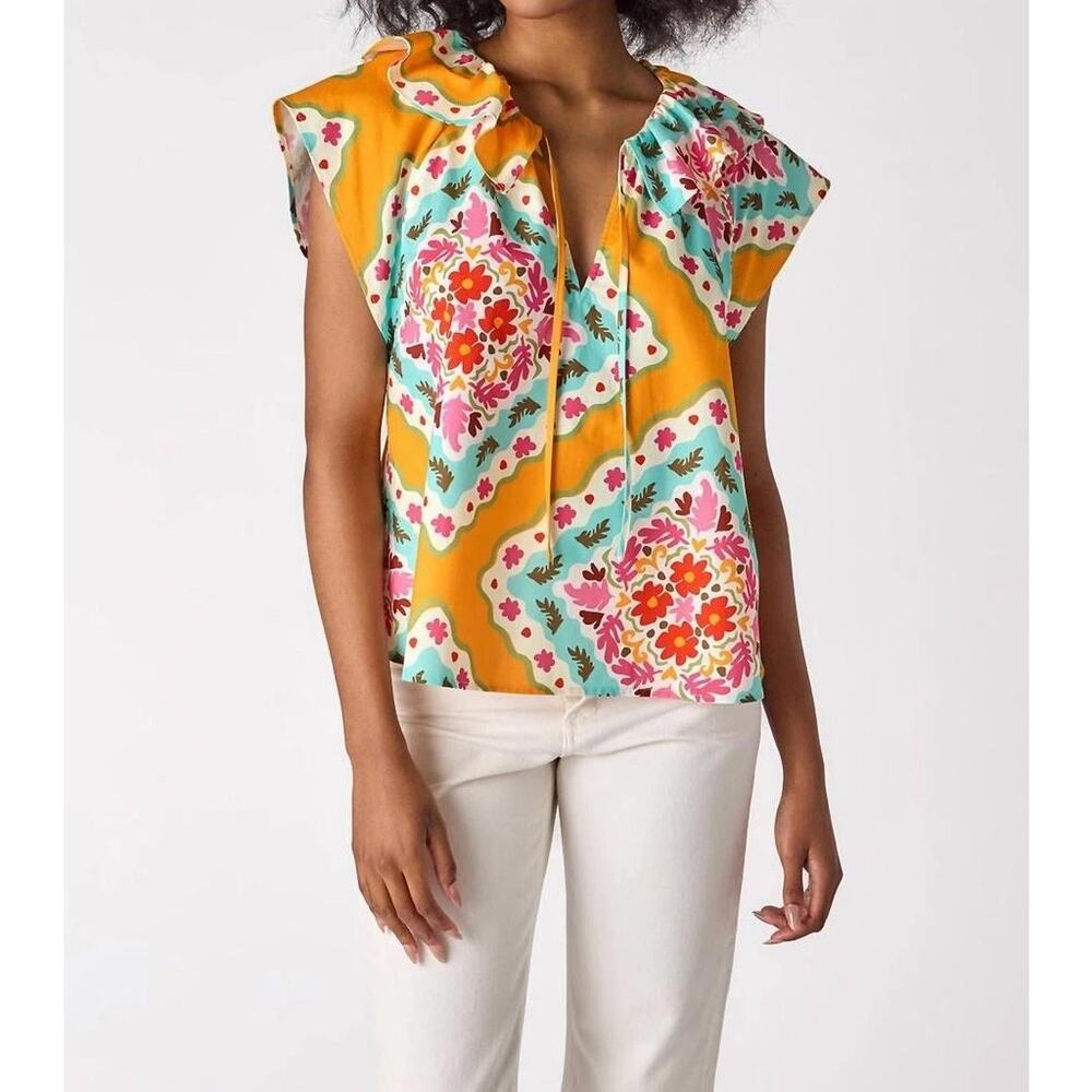 Crosby by Mollie Burch Fern Flutter Sleeves Top NWT size XS